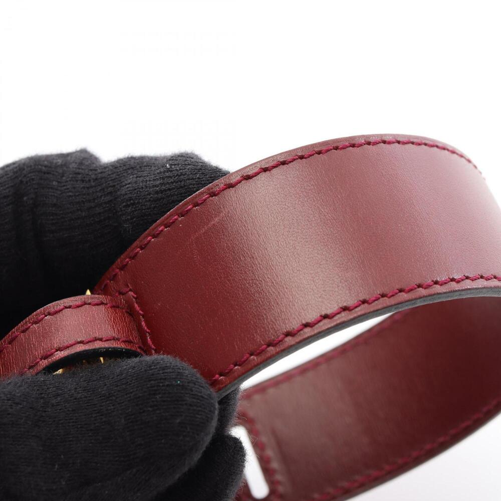 Hermes Artemis Bracelet, □E stamp, Gold Plated Leather, Women's, Red - Picture 9 of 9